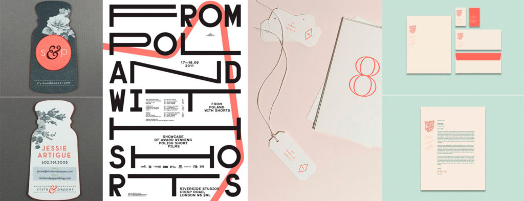 Pantone Living Coral en detalles de tu identidad corporativa