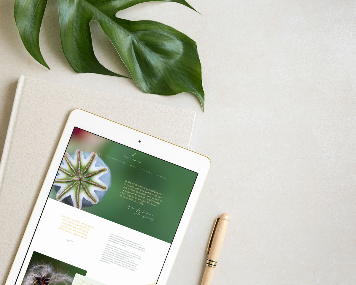 Diseño página web corporativa Calma Esencial