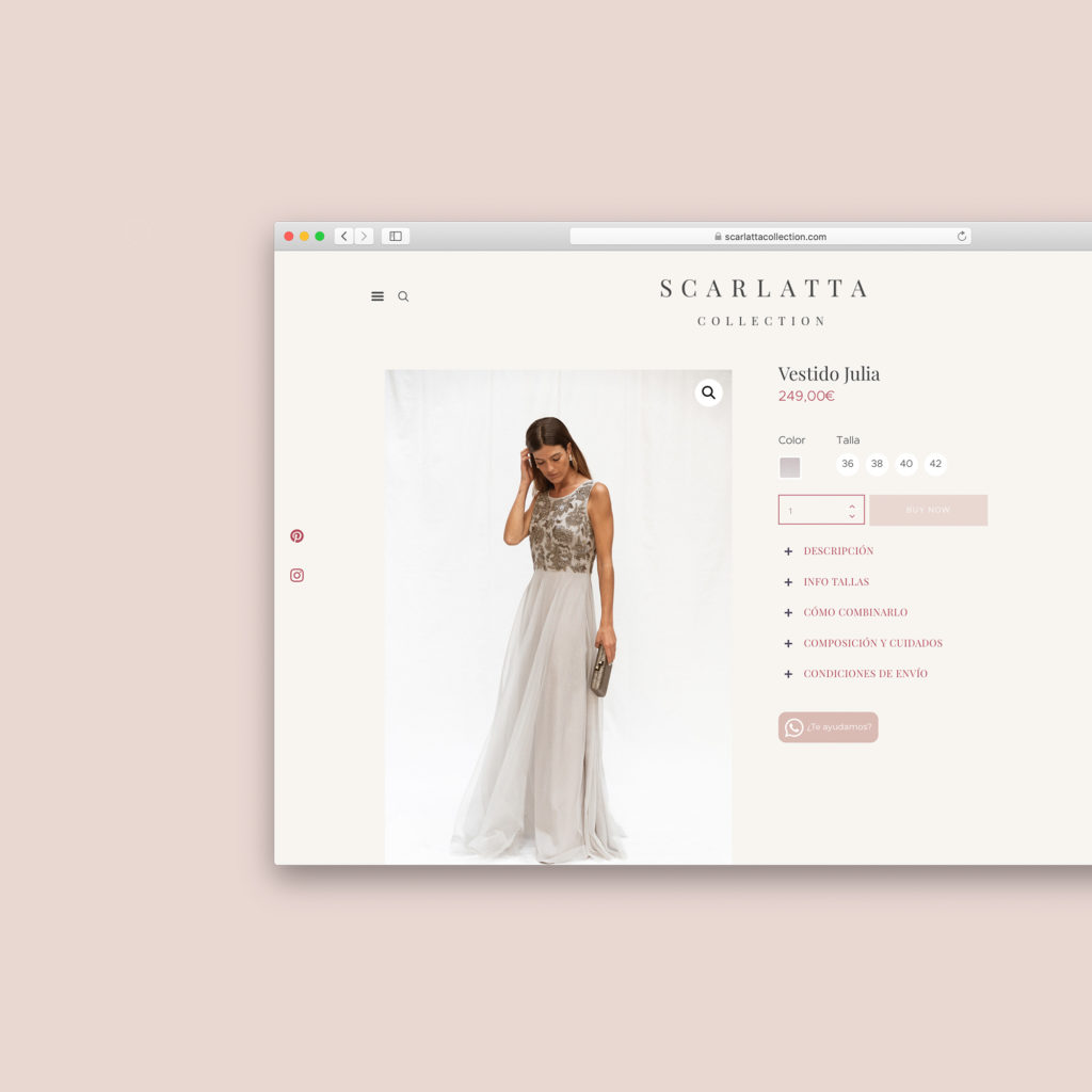 Diseño web shop online Scarlatta Collection Boutique