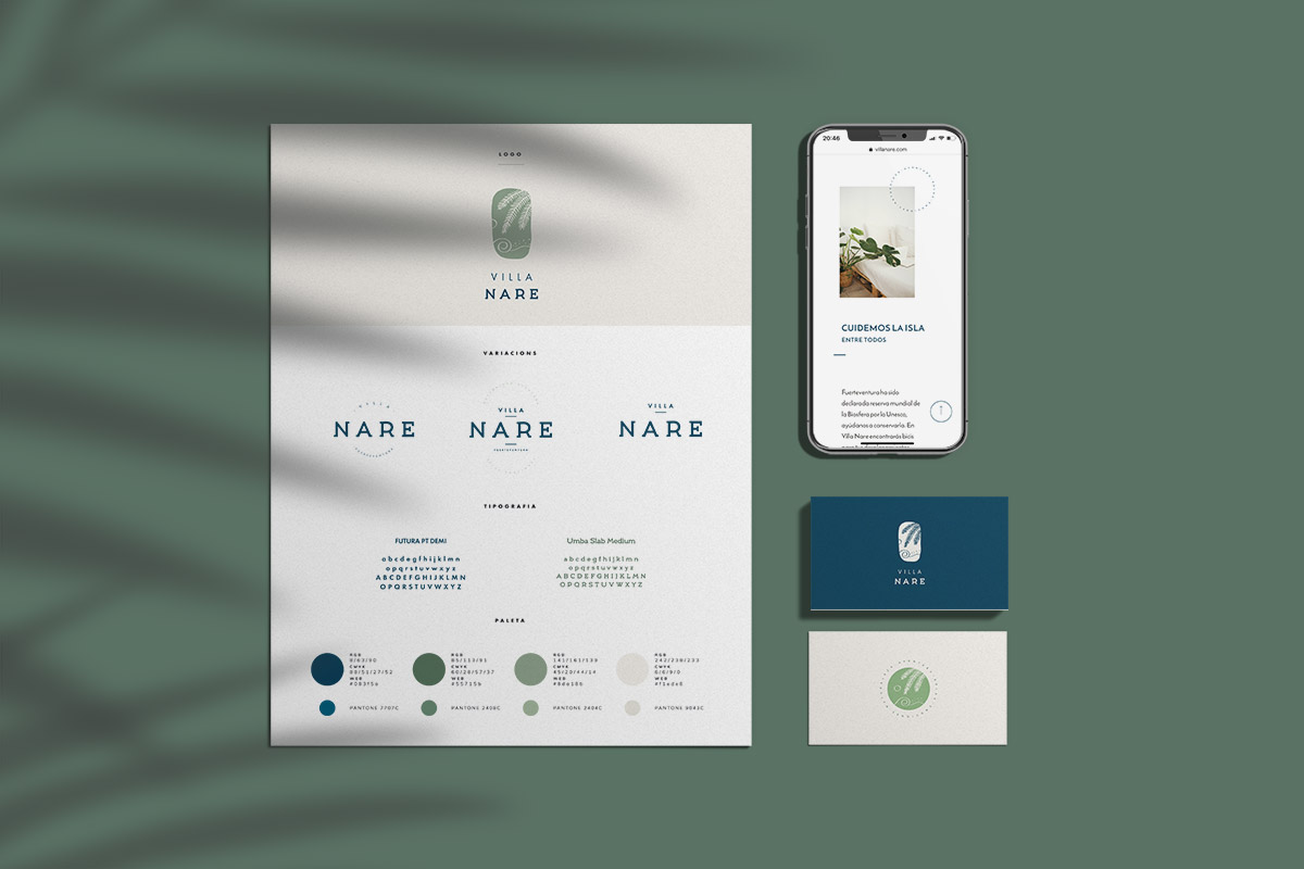 Diseño de identidad corporativa Villa Nare Fuerteventura