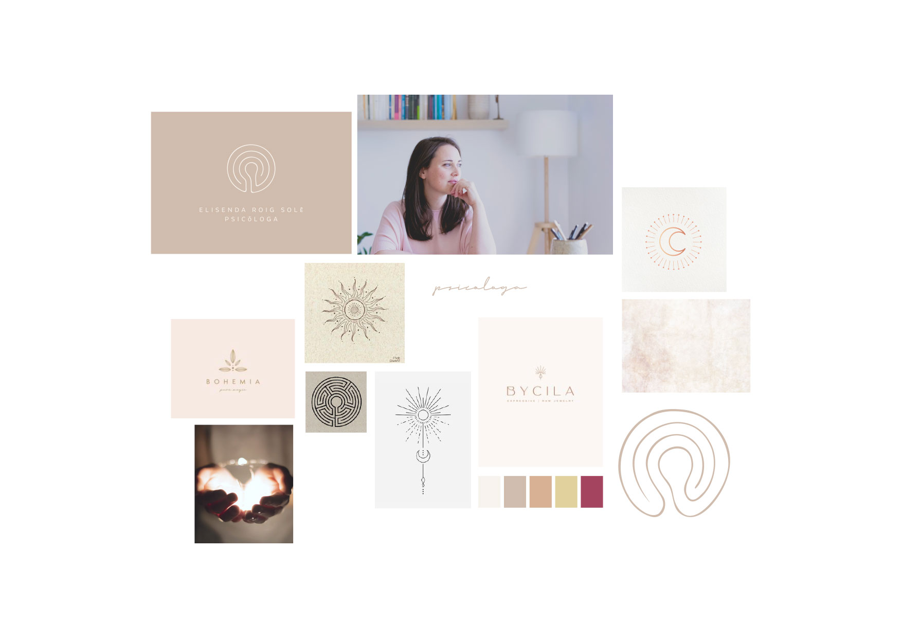 Moodboard branding Elisenda Roig Psicologa