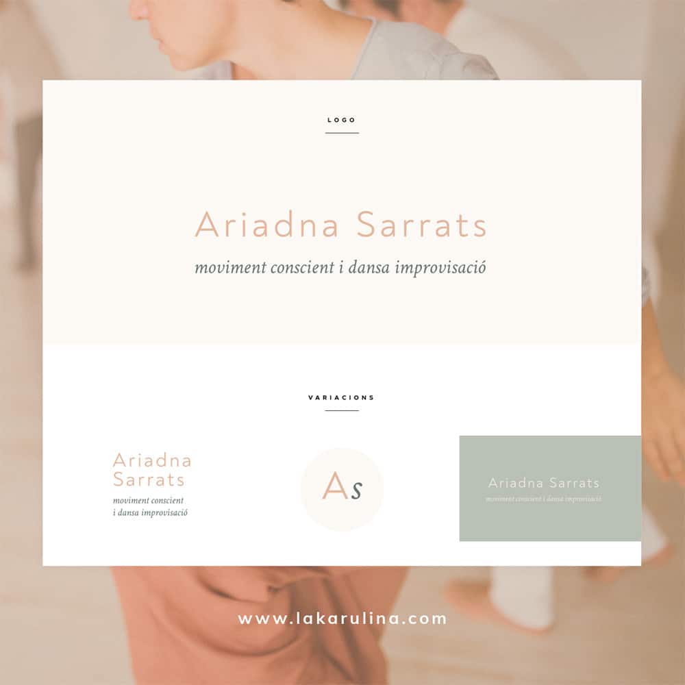 Diseño de identidad Ariadna Sarrats - Logotipo principal, secundario y variaciones