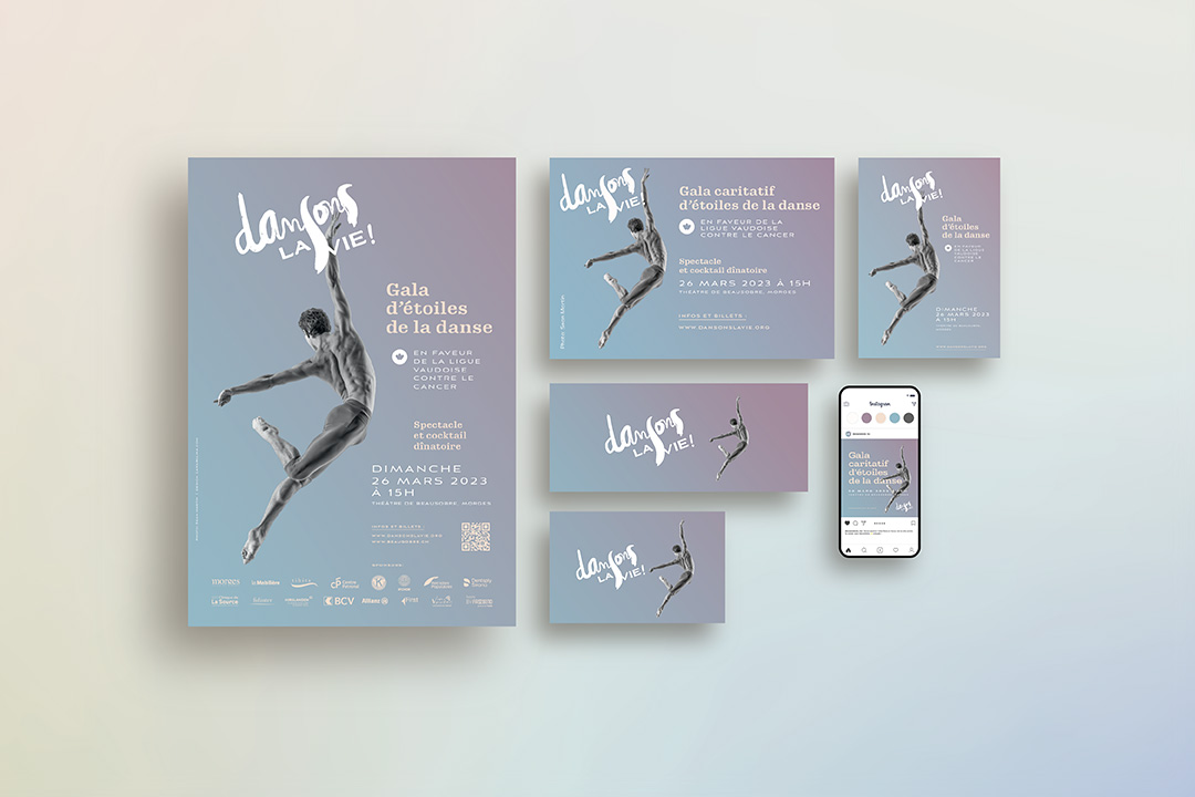 Dansons La Vie diseño de cartelería y visuales de la Gala Benéfica