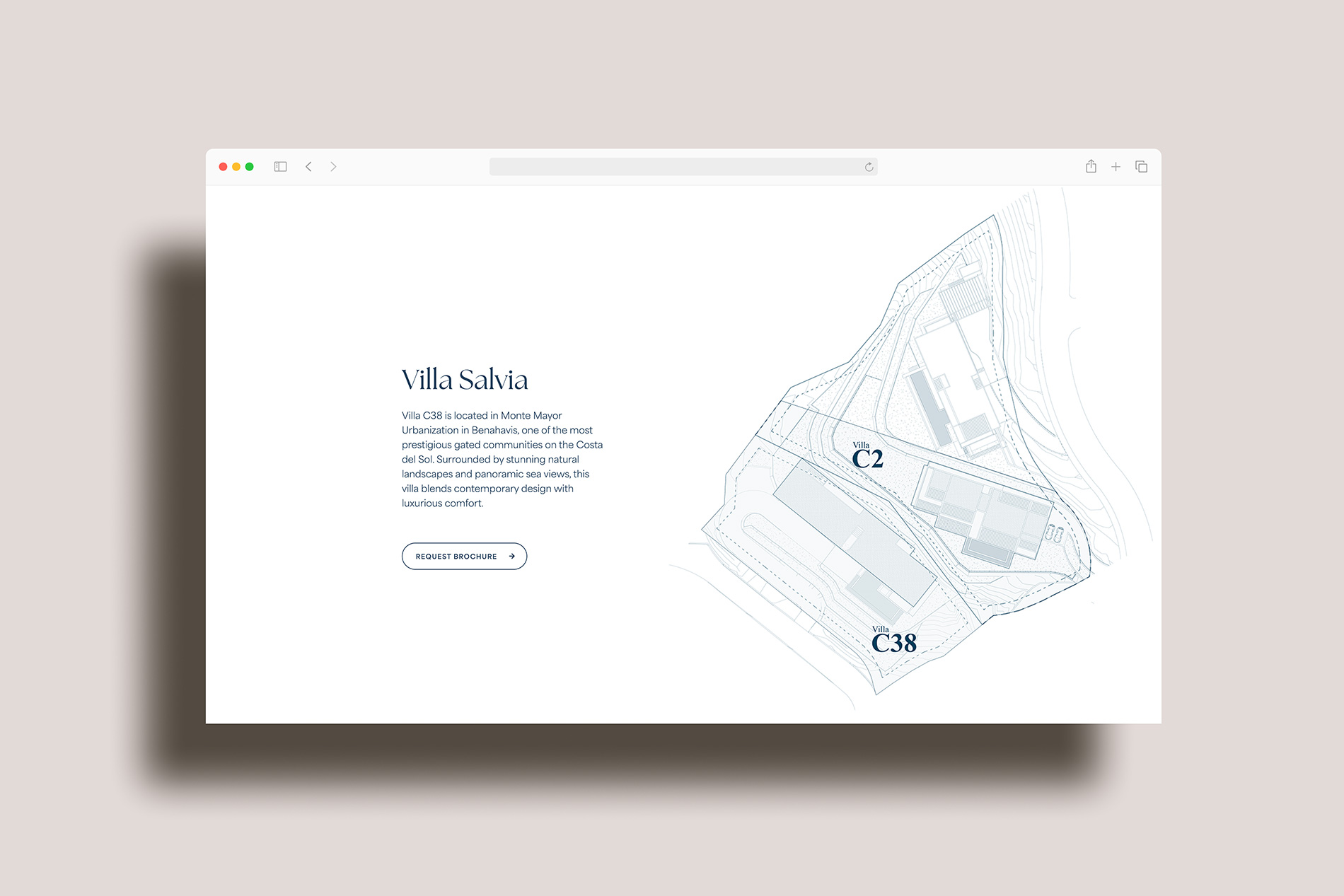 Mxin - Diseño de identidad visual y página web corporativa para IDDOMUS: arquitectura , diseño y construcción de villas de lujo en la Costa del Sol. Espacios amplios, ritmo visual suave y jerarquías claras.