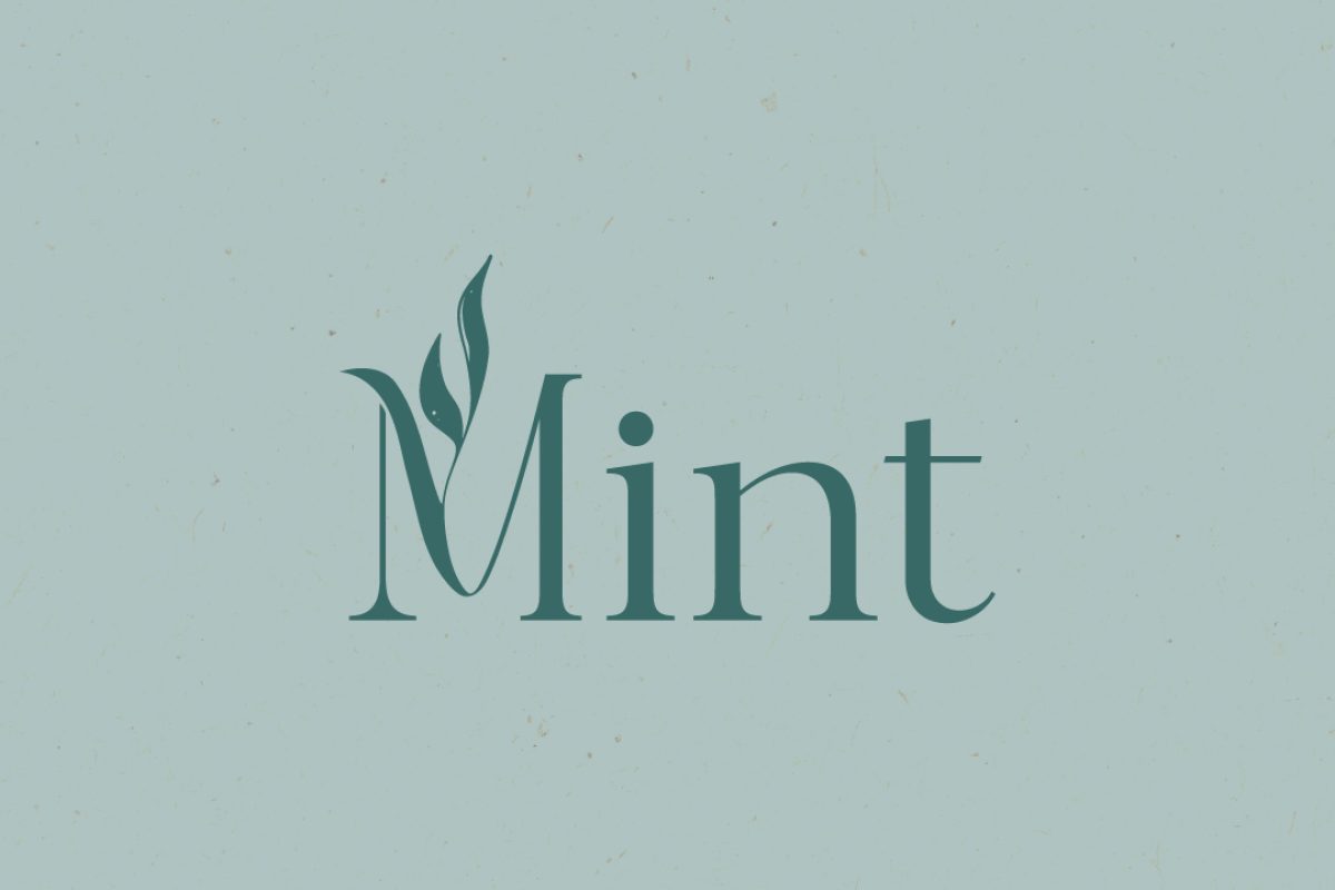 Mxin - Diseño de logotipo artesanal con ilustración floral integrada para MINT, un salón de belleza consciente