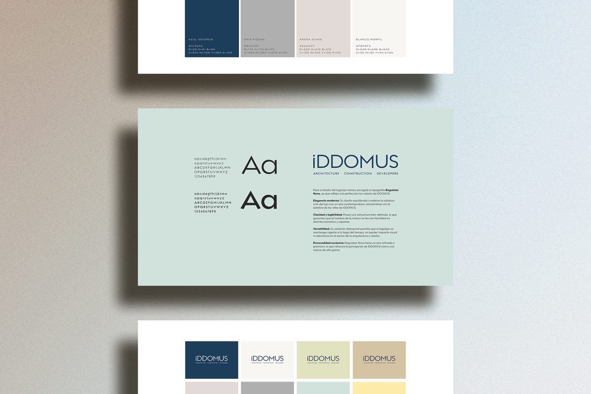Mxin - Proyecto de rebranding estratégico y diseño visual para IDDOMUS, una marca de lujo especializada en villas llave en mano en la Costa del Sol. Identidad renovada con un enfoque elegante, funcional y orientado a reforzar su posicionamiento premium